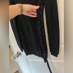 Lulus New Stretch Black Knit Sweater Lace Up Photo 6