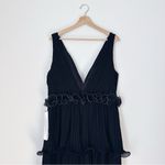 Mac Duggal Pleated Ruffle Tiered Plunge Sleeveless Gown Photo 5