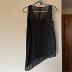Eileen Fisher Black Silk Asymmetrical Hem Indie Sleaze Grunge Tunic Tank Top XS Photo 8
