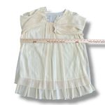 Belle Habiller Women’s Ivory Chiffon Blouse Layered‎ Hem Sheer Sleeve Top M/L Size M Photo 1