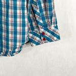 Bit & Bridle  Small Top Snap Up Western Shirt Blue‎ Pink Embroidered Plaid 285 Photo 4