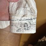 Sundance  White Striped Shirt with Gray Floral Accents 100% Cotton Size Large Photo 10