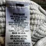 Stateside Luxe Thermal Grandpa Cardigan Waffle Knit Pockets Cotton Cozy Stone XS Photo 3