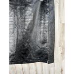 Topshop Black Crocodile Texture A line Mini Skirt US 12 Faux leather Photo 3