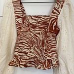 Anthropologie LOVE THE LABEL LOVE THE LABEL SMOCKED EYELET PUFF SLEEVE BLOUSE Photo 9