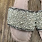 Bamboo Pearl and Diamond Embellished Slide Sandals Size 8 US/ 38/EUR NEW Photo 1