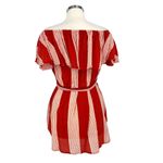 Faithfull the Brand  Amalfi Rust Red Striped Off-Shoulder Dress Size Small Photo 6