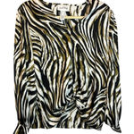 Joseph Ribkoff  Blouse Women's Size US 10 UK 12 Animal Print Front‎ Tie Office Photo 0