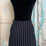 Forever 21 Women Black Lined Pinstripe Mini Skirt Zipper Back Size 28 Photo 1