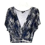 DKNY Donna Karen New York Blue Abstract Jersey Knit Surplice Dress size XL Photo 1