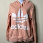 Adidas  Women's Blush Pink Big Trefoil Logo Hoodie Sweatshirt Pullover Small Photo 1
