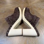 Paige  Alex Studded‎ Brown Suede Platform Clogs Size 11 Retro 70's Photo 9