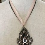 Edwardian style teardrop rhinestone pendant necklace Photo 0