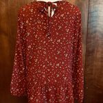Orange Creek Flowy Burgundy Floral Blouse Photo 1