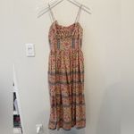 PLACE NATIONALE X NUULY Printed Tie Shoulder Midi Dress size Small Pink Photo 2