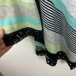Multiples Womens Multicolor Striped Crochet Trim Tunic Sz 1X | Coastal Beachy Photo 5