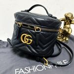 Gucci Authentic Calfskin Matelasse Chevron Mini GG Marmont Top Handle Bag Photo 11