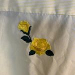 Las Olas Vintage  Yellow Rose Appliqué Button Down Size M Photo 6