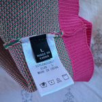 None Color Block Knit Cropped Tank Top | Size Large‎ Pink/multi-color shirt Photo 3