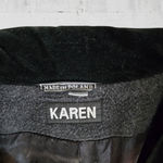 Vintage 80s Dark Gray Double Breasted Wool Cashmere Velvet Collar Coat Size 14 Photo 6