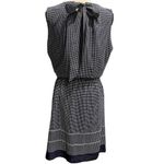 Anne Klein Petite Dot Halter Dress Midi Navy Blue/White Size 12 Photo 7