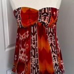 Studio Y RED TRIBAL STRAPLESS TOP Photo 0