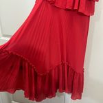 Halston Heritage Red Pleated Ruffle Dress Size XS $425 Photo 3