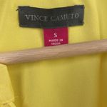 Vince Camuto  Yellow Chiffon Dress Baby Doll Split neck tiered long sleeve Small Photo 10