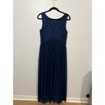 JH‎ Navy Blue Formal Maxi Dress Sleeveless Lace Bodice Women's Size 12 Photo 1