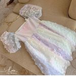 Japanese Kawaii Gyaru Princess Balletcore Floral Rainbow Birthday Mini Dress Size XS Photo 10