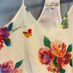 Lavender Brown Tank 100% Silk Floral Racerback Adjustable Strap Top Sz S EUC Photo 3