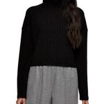 Topshop | Size 8 | Mock Neck Rib Top In Black | New With Tags - Retail $68 Photo 0