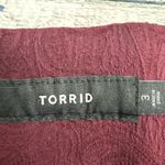 Torrid  Women's [Size 3‎ XL] Burgundy Paisley Print Knit Pants Stretch Leggings Photo 3