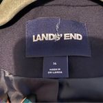 Lands' End  Women's Hopsack Blazer Size 14 deep navy padded shoulder Photo 9