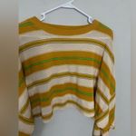 Urban Outfitters Out From Under Long Sleeve Top Crop Top Stripes Yellow Green Brown Size M Photo 2