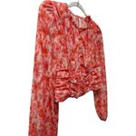 Anthropologie NWT Long Sleeve Femme Ruched Cropped Top Size Small Boho Floral Photo 4