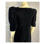 1980’s Cachet by Bari Protas Black Velvet Sweetheart puffy sleeve Dress medium Photo 9