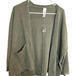 Alynne Lounge Olive Green Open Front Cardigan Sweater Pockets Small Green Size undefined Photo 0
