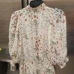 Joie 💕💕 Shima Smocked Ruffled Dress ~ Chiffon Mock Neck Floral Print Medium Photo 11