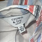 Crown & Ivy  PM sleeveless tiered midi dress square neck lined striped patriotic Photo 2