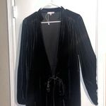 Black Velvet Polyester/ Spandex Kimono Open Front With Rope Style Tie Size L Size L Photo 2