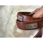 Brown Leather Belt Western Boho Concho Accents Size 29 Photo 1
