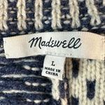 Madewell Merino Wool Collage Patchwork Oversized Cardigan Sweater Navy Large Photo 7