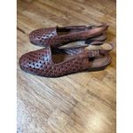 TROTTERS Lea Woven Brown Leather Slingback Flats Huarache Quiet Luxury Size 8.5 Photo 2