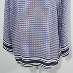 Violet+Claire Red and Blue Geometric Print with 3/4 Sleeves Size XL Photo 2