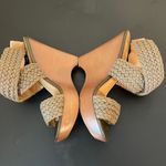 Nine West Womens Marlon Platform Heels Wedge Woven Sandals Olive Green Size 6.5 Photo 7