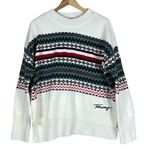 Tommy Hilfiger  Sweater Womens M White Fair Isle Knit Winter Heritage Preppy Cozy Photo 1
