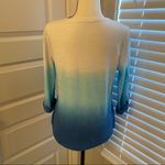 Blue, white and teal hombre 3/4 sleeve top Photo 1