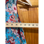 Johnny Was  Hazel Trapeze Tunic Dress Aqua Flower Embroidered Tank M Cupra Rayon Photo 7