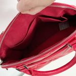 Badgley Mischka  Red Quilted Satchel with Studded Detail Purse Handbag Photo 5